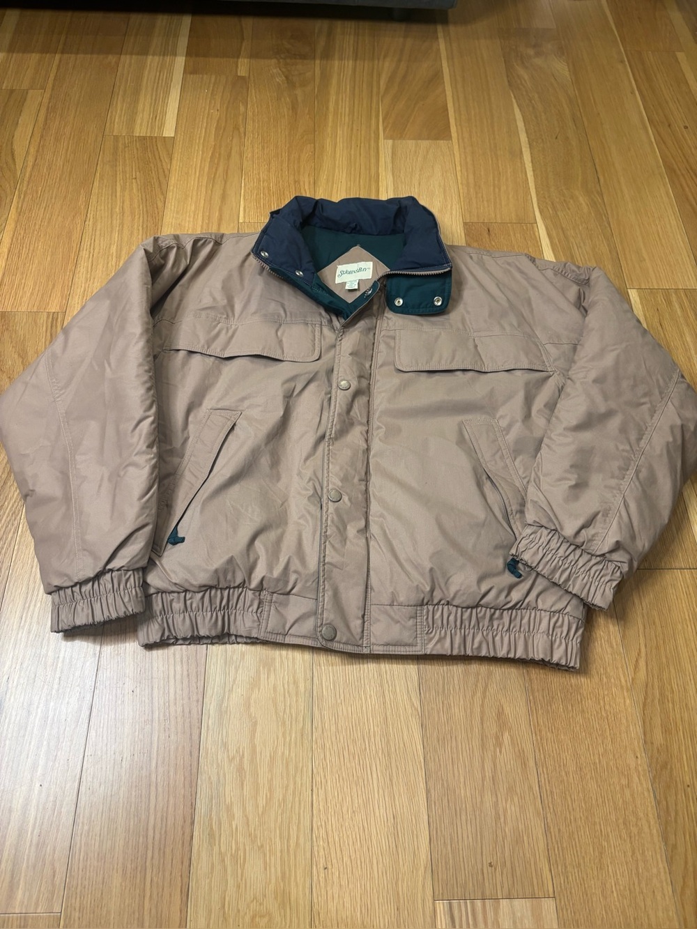 Vintage 90s St John’s Bay Jacket Taupe Green Boxy Fit Large